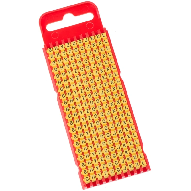 HellermannTyton Snap-On Pre-Printed Cable Marker , Black Legend on Yellow Polyamide, 2-2.8 mm Cable Diameter, 3x5 mm WIC1