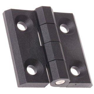 Pinet Black Polyamide Butt Hinge, Screw Fixing, 50mm x 50mm x 6mm 54-A-3030