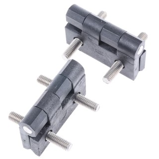 Pinet Black Polyamide Butt Hinge Bolt-On Fixing 50 mm x 50 mm x 6 mm 54-A-3032