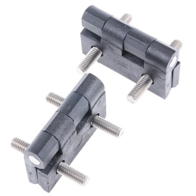 Pinet Black Polyamide Butt Hinge Bolt-On Fixing 50 mm x 50 mm x 6 mm 54-A-3032