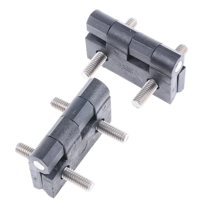 Pinet Black Polyamide Butt Hinge Bolt-On Fixing 50 mm x 50 mm x 6 mm 54-A-3032