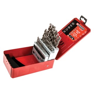 Facom 32-Piece Twist Drill Bit Set for Metal, 1 mm Min, 10.5 mm Max, HSS Bits 222A.TJ32