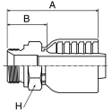 Parker Hydraulic Fitting Male BSP Steel Zinc Plated 0.5 in Hose ID 1D948-8-8