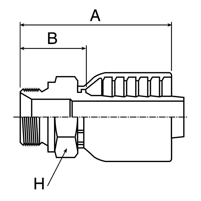Parker Hydraulic Fitting Male BSP Steel Zinc Plated 0.5 in Hose ID 1D948-8-8