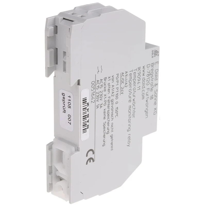 Dold Temperature Monitoring Relay, SPDT Contact, DIN Rail Mount, -50 °C to 150 °C, 24 V DC/AC IK9094.11 AC/DC24V 0-150°C