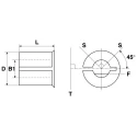Huco Aluminium Reducing Bush 10mm Bore Diameter 12.7mm Outside Diameter 10.7mm Length 259.32