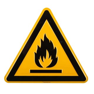 Wolk Hazard Warning Sign Flammable Aluminium 200mm x 200mm 11.0152
