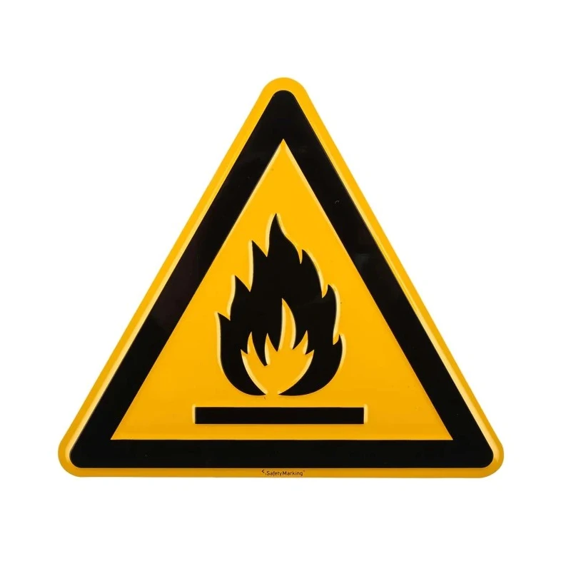 Wolk Hazard Warning Sign Flammable Aluminium 200mm x 200mm 11.0152