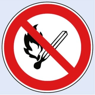 Wolk Aluminium No Open Fire Prohibition Sign 100mm x 100mm 11.0810