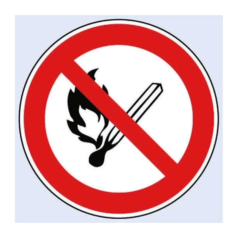 Wolk Aluminium No Open Fire Prohibition Sign 100mm x 100mm 11.0810