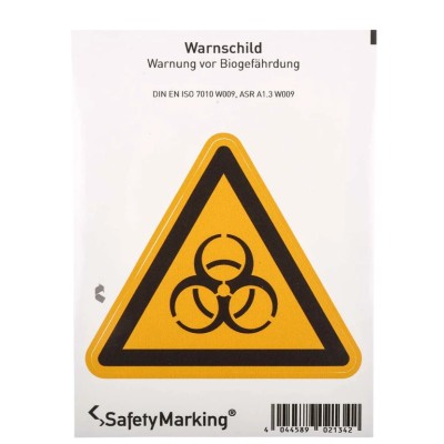 Wolk Hazard Warning Sign Label Self-Adhesive Polyvinyl Chloride 100mm x 100mm 21.0232