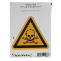 Wolk Hazard Warning Sign Toxic Label Self-Adhesive 100mm x 100mm Polyvinyl Chloride 21.0163