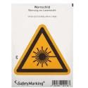 Wolk Hazard Warning Sign Laser Beam Warning Self-Adhesive Polyvinyl Chloride 100mm x 100mm 21.0204