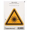 Wolk Hazard Warning Sign Laser Beam Warning Self-Adhesive Polyvinyl Chloride 100mm x 100mm 21.0204