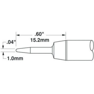 Metcal 1 mm Conical 15.2 mm Soldering Iron Tip SSC-601A