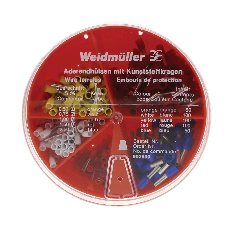 Weidmüller German Colour Coded Bootlace Ferrule Crimp Terminal Kit 0.5mm² to 2.5mm² 9025900000
