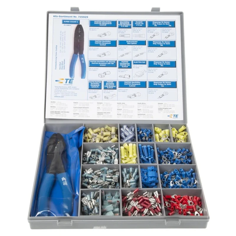 TE Connectivity Plasti-Grip Terminal PIDG Splices Terminal Automotive Service Crimp Terminal Kit 725929