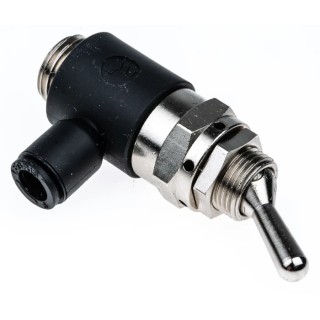 Legris Toggle Lever Pneumatic Manual Control Valve G 1/4, 3/2 Function, Brass Nylon Body, 10 bar Max Pressure 7801 06 13