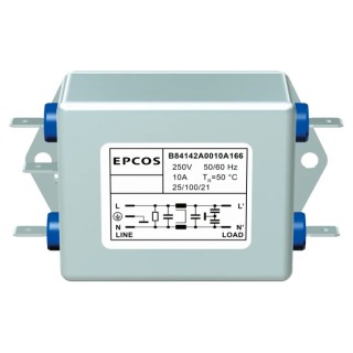 TDK Flange EMC Filter 20 A 250V ac/dc 60Hz Screw Termination 1 Phase B84142A0020R000