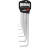 Wiha 7 Piece L Metric Hex Key Set Chrome Vanadium Steel Long Arm Hex Ball End Hex Size 1.5 to 6 mm 01416