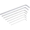 Wiha 7 Piece L Metric Hex Key Set Chrome Vanadium Steel Long Arm Hex Ball End Hex Size 1.5 to 6 mm 01416