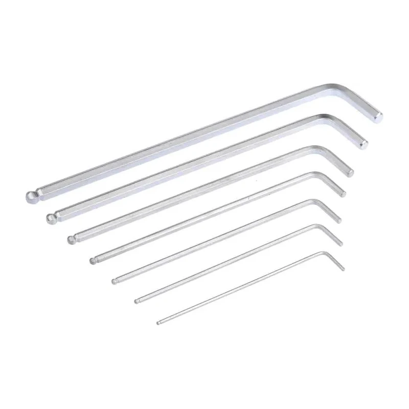 Wiha 7 Piece L Metric Hex Key Set Chrome Vanadium Steel Long Arm Hex Ball End Hex Size 1.5 to 6 mm 01416