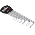 Wiha 7 Piece L Metric Hex Key Set Chrome Vanadium Steel Long Arm Hex Ball End Hex Size 1.5 to 6 mm 01416