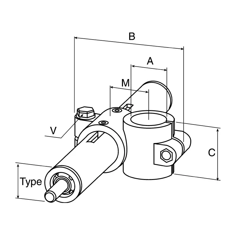 Rose+Krieger Pipe System Linear Unit E Gravity Die Cast Aluminium-Silicon Alloy 20mm OD Tube 13001100