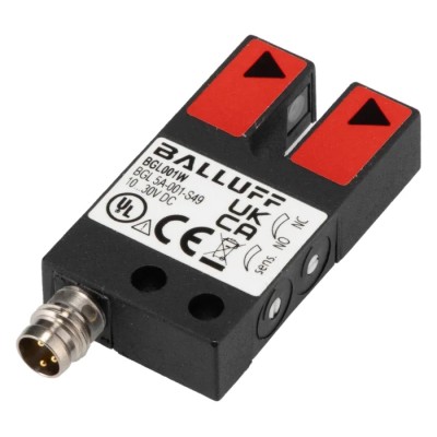 BALLUFF Through Beam Photoelectric Fork Sensor, 5 mm Detection Range, PNP Output, IP65, Anodised Aluminium BGL 5 A-001-S49