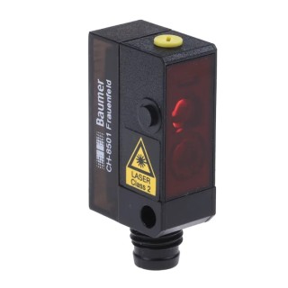Baumer Diffuse Photoelectric Sensor Block Style, Laser Light, 3 mm to 150 mm Detection Range, PNP Output OZDK 10P5101/S35A