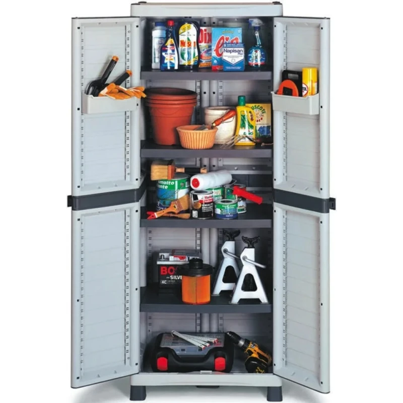 RS PRO 2 Door Polypropylene Floor Standing Storage Cabinet 1.75 m Height, 700 mm Width, 438 mm Depth 417-6252