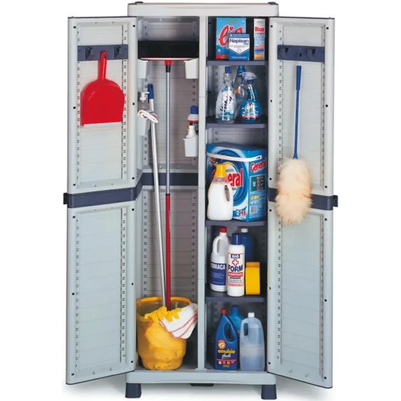 RS PRO 2 Door Polypropylene Floor Standing Storage Cabinet 1.75 m Height 700 mm Width 438 mm Depth 417-6246