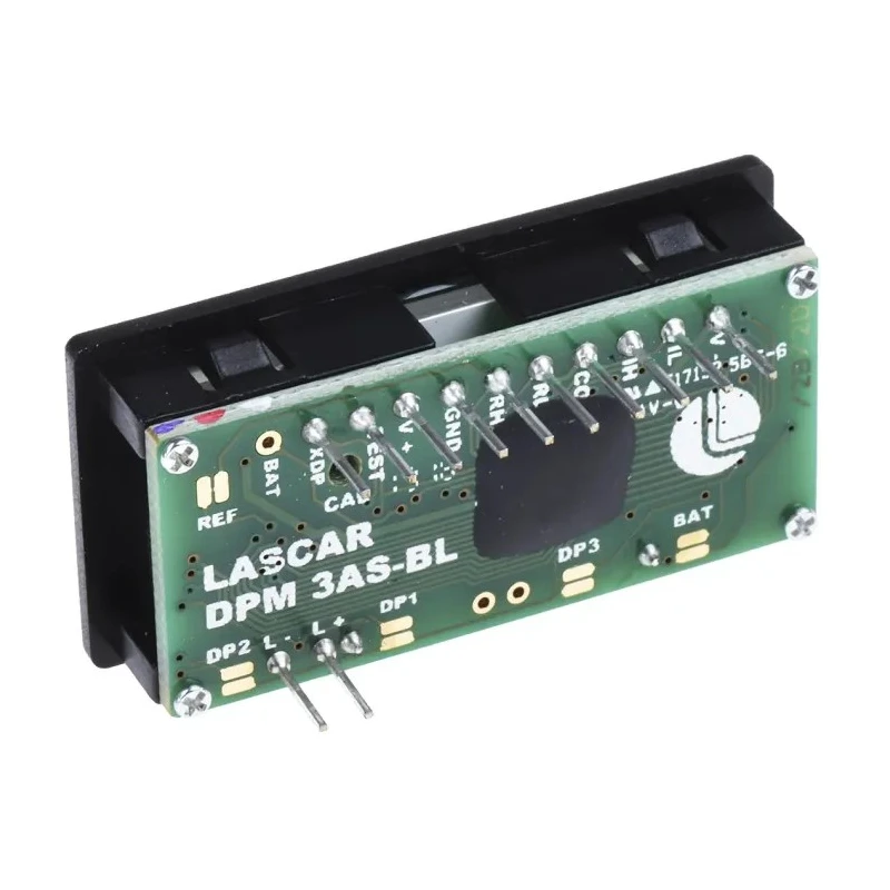 Lascar Digital Voltmeter DC, LCD Display 3.5-Digits ±1 %, 18 mm Cutout Height, 38 mm Cutout Width DPM 3AS-BL