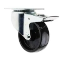 RS PRO Braked Swivel Castor, Phenolic Wheel, 100 mm Diameter, 120 kg Load Capacity, Ball Bearing Hub, 420-3887