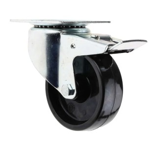 RS PRO Braked Swivel Castor, Phenolic Wheel, 100 mm Diameter, 120 kg Load Capacity, Ball Bearing Hub, 420-3887