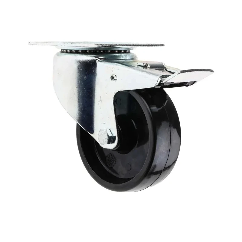 RS PRO Braked Swivel Castor, Phenolic Wheel, 100 mm Diameter, 120 kg Load Capacity, Ball Bearing Hub, 420-3887