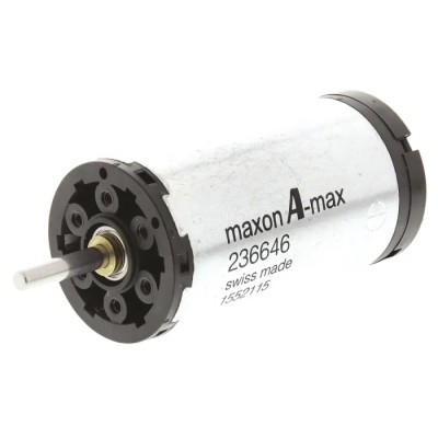 Maxon Brushed DC Motor, 15 W, 18V DC, 37.5 mNm Torque, 5270 RPM, 4 mm Shaft Diameter, Ironless Core, Model 236646
