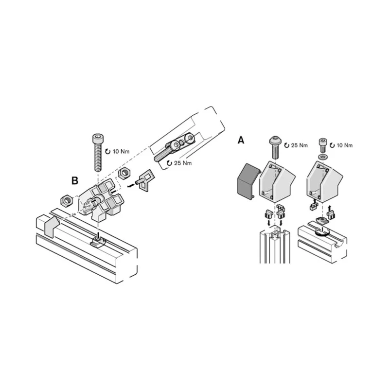 Bosch Rexroth 45° Connector Connecting Component Strut Profile 30 mm Groove Size 8 mm 3842518426