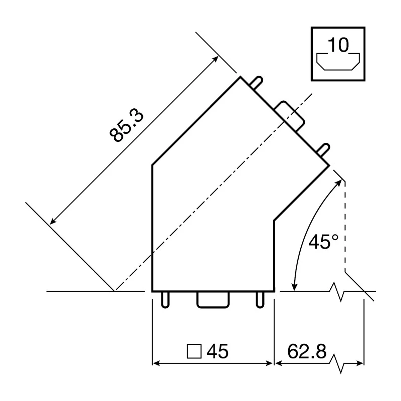 Bosch Rexroth 45° Connector Connecting Component Strut Profile 30 mm Groove Size 8 mm 3842518426