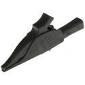 Staubli Black Crocodile Clip Brass Contact Insulated 19A Current 39.5mm Jaw Opening 66.9521-21