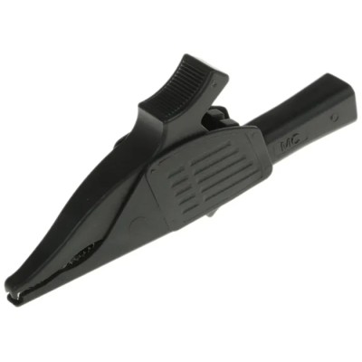Staubli Black Crocodile Clip Brass Contact Insulated 19A Current 39.5mm Jaw Opening 66.9521-21