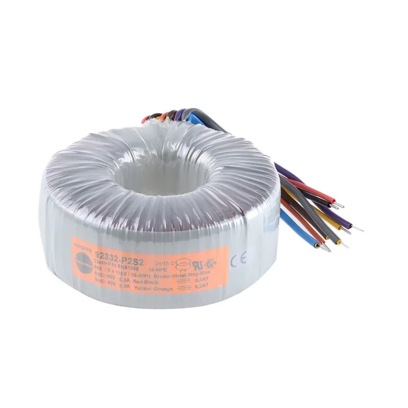 Nuvotem Talema 230 V ac 2 x 40 V ac Toroidal Transformer 2 Output 500 VA 6.25A Open Toroid Centre Lead 92435-P2S2