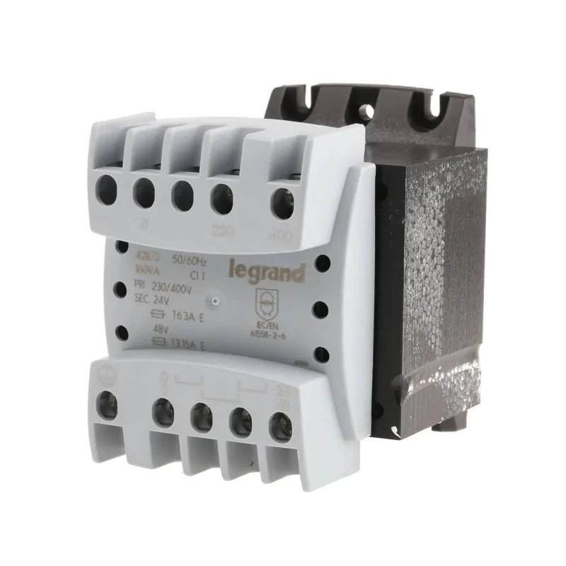 Legrand 160 VA DIN Rail Transformer, 230 to 400 V Primary, 24 V AC and 48 V AC Secondary, DIN Rail/Screw Mount 0 428 73