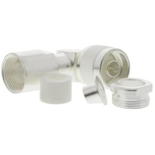 TE Connectivity N Series Coaxial Connector Cable Male N Connector, 50 Ω, Right Angle Body, Solder Termination 1-1478418-0