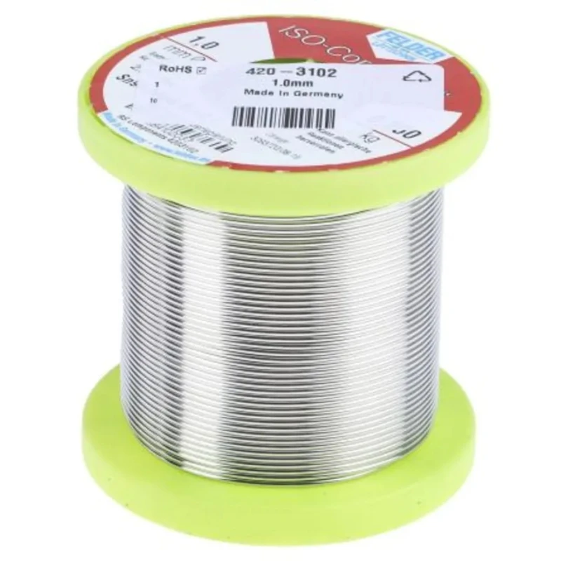 Felder Lottechnik Lead Free Solder Wire 1 mm Diameter, Rosin Based Flux, 217 °C Melting Point 18.841.02037