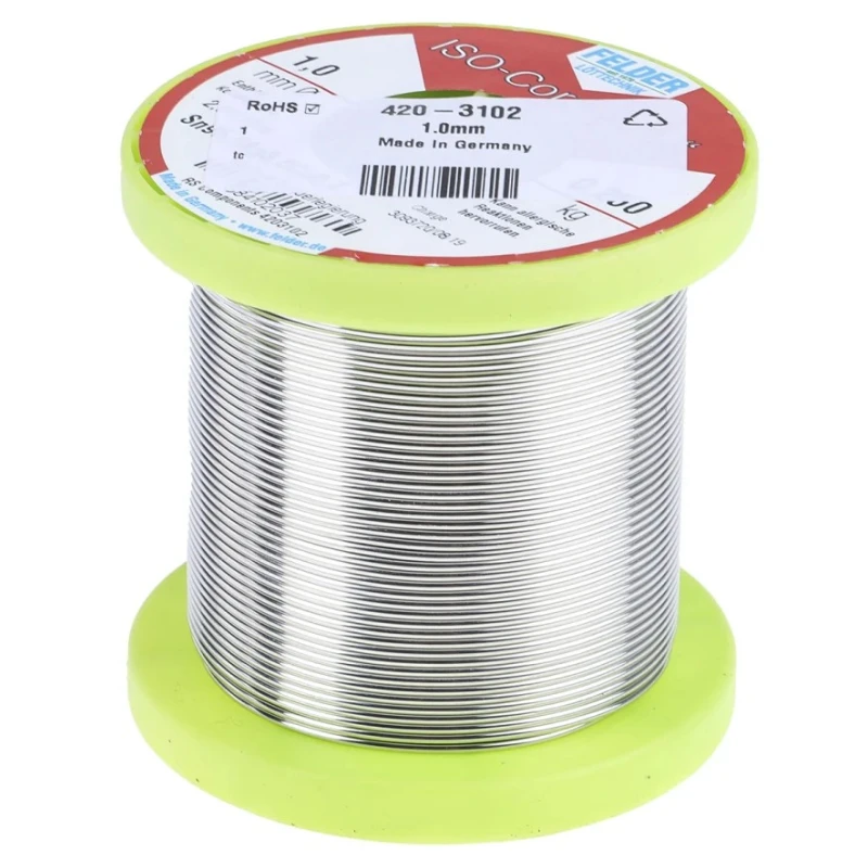 Felder Lottechnik Lead Free Solder Wire 1 mm Diameter, Rosin Based Flux, 217 °C Melting Point 18.841.02037