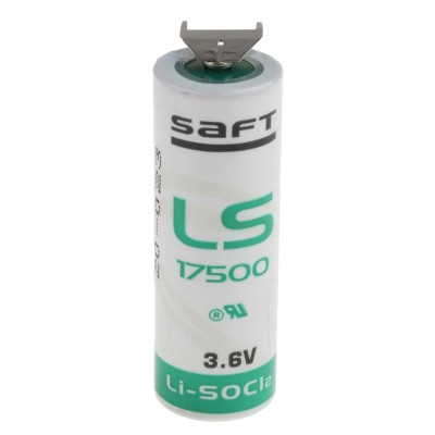 Saft Lithium Thionyl Chloride 3.6 V PCB Mount Battery 3.6 Ah 17.13 mm x 50.9 mm LS 175003PF