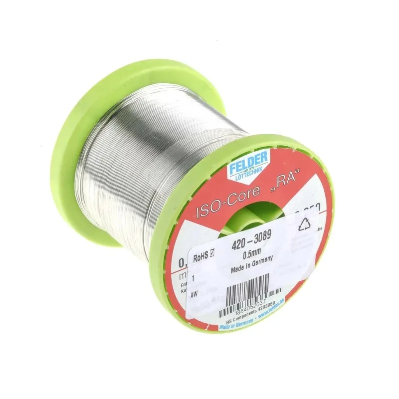 Felder Lottechnik Lead Free Solder Wire 0.5 mm Diameter, 217 °C Melting Point, Rosin Based Flux 18.840.52037