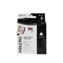 Velcro Black Heavy Duty Hook & Loop Tape, 50mm Width x 1 m Length, Polyamide Material, Maximum Operating Temperature 60241