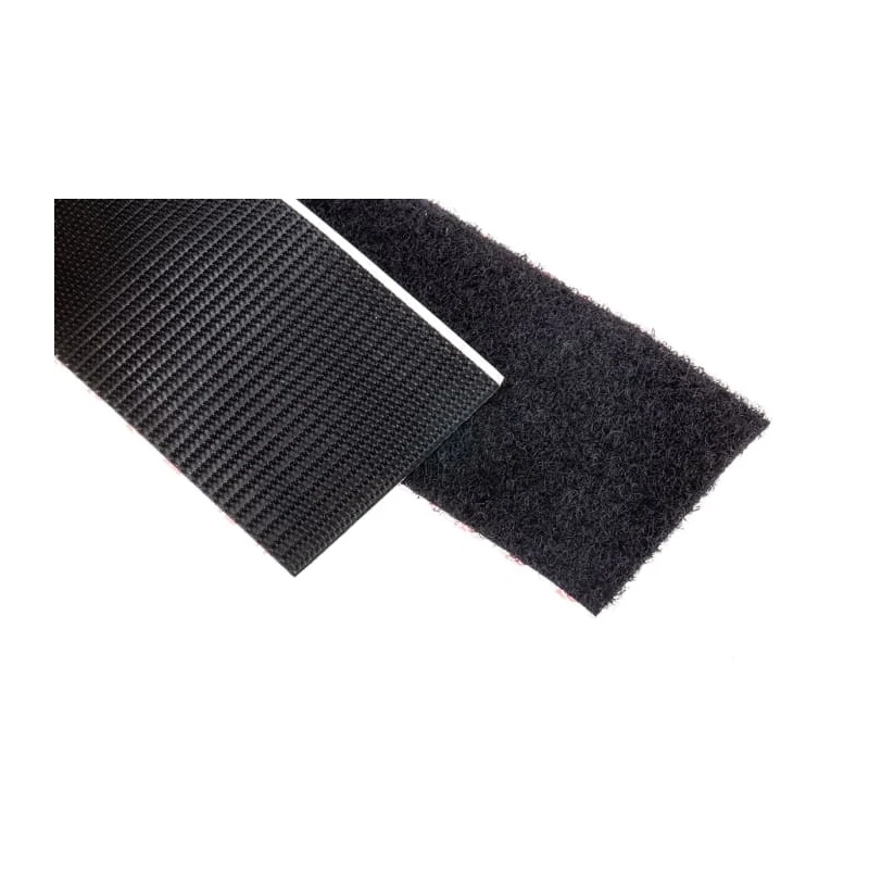 Velcro Black Heavy Duty Hook & Loop Tape, 50mm Width x 1 m Length, Polyamide Material, Maximum Operating Temperature 60241